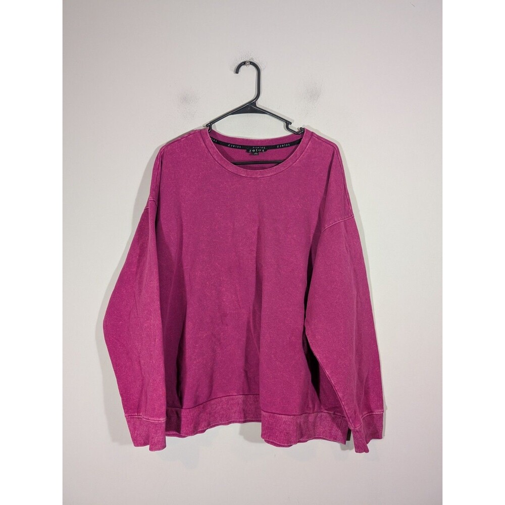 Zelos Womens Pink Crewneck Athletic Sweatshirt Sz 2X Outdoor Gym Casual